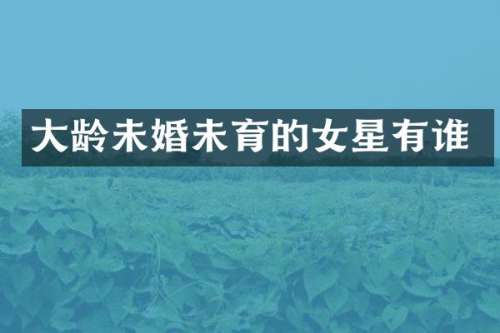 大龄未婚未育的女星有谁