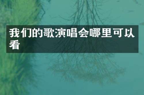 我们的歌演唱会哪里可以看