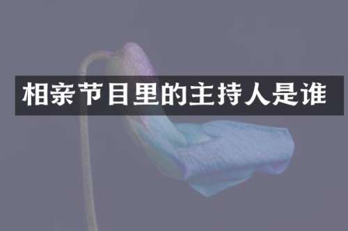 相亲节目里的主持人是谁