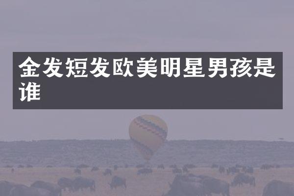 金发短发欧美明星男孩是谁