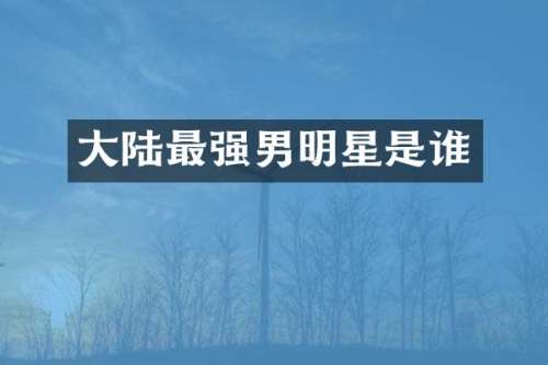 大陆最强男明星是谁
