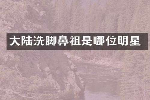 大陆洗脚鼻祖是哪位明星