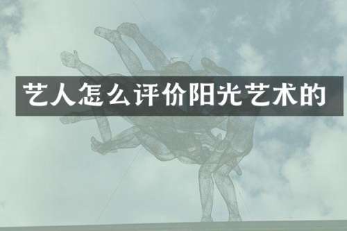 艺人怎么评价阳光艺术的
