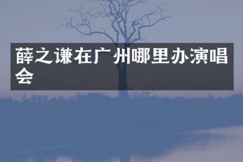 薛之谦在广州哪里办演唱会
