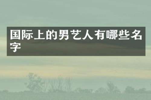 国际上的男艺人有哪些名字