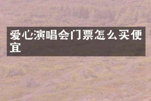 爱心演唱会门票怎么买便宜