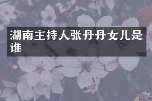 湖南主持人张丹丹女儿是谁