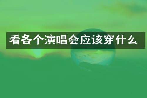 看各个演唱会应该穿什么