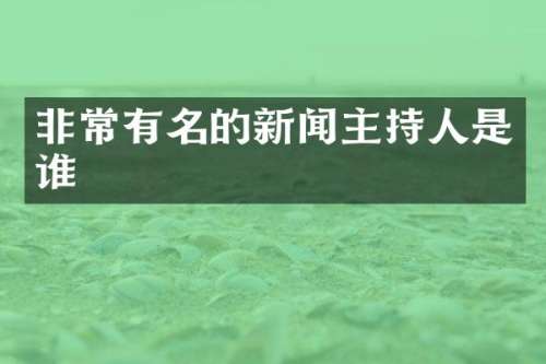 非常有名的新闻主持人是谁