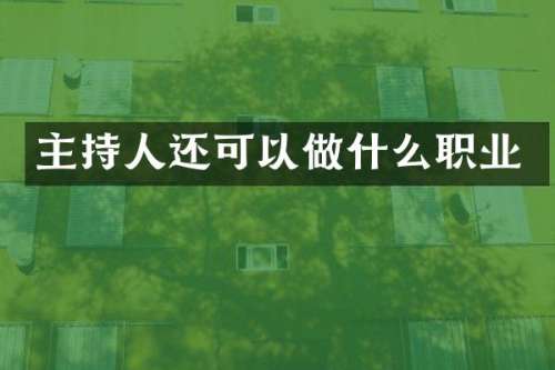 主持人还可以做什么职业