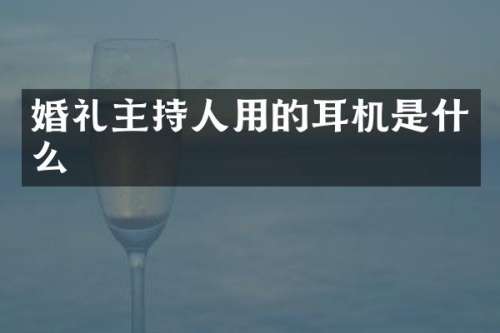 婚礼主持人用的耳机是什么