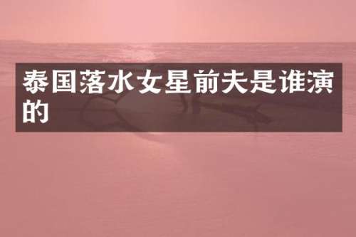 泰国落水女星前夫是谁演的