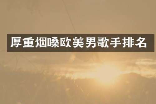 厚重烟嗓欧美男歌手排名