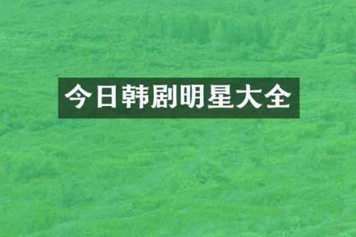 今日韩剧明星大全