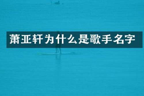 萧亚轩为什么是歌手名字
