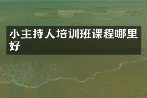 小主持人培训班课程哪里好