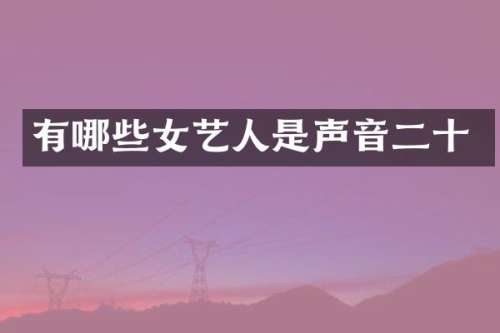 有哪些女艺人是声音二十