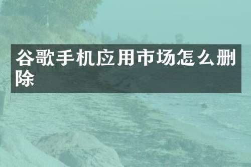 谷歌手机应用市场怎么删除