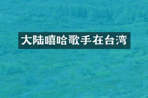 大陆嘻哈歌手在台湾
