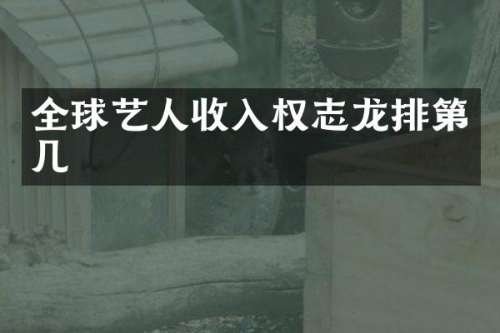 全球艺人收入排第几