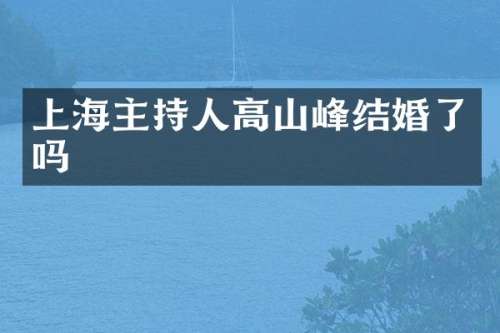 上海主持人高山峰结婚了吗