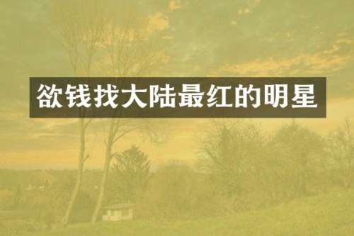 找大陆最红的明星
