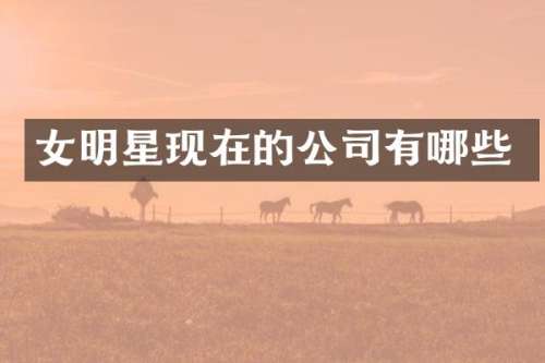 女明星现在的公司有哪些