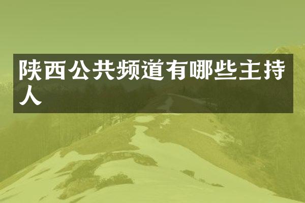 陕西公共频道有哪些主持人