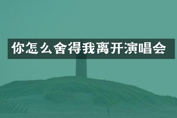 你怎么舍得我离开演唱会