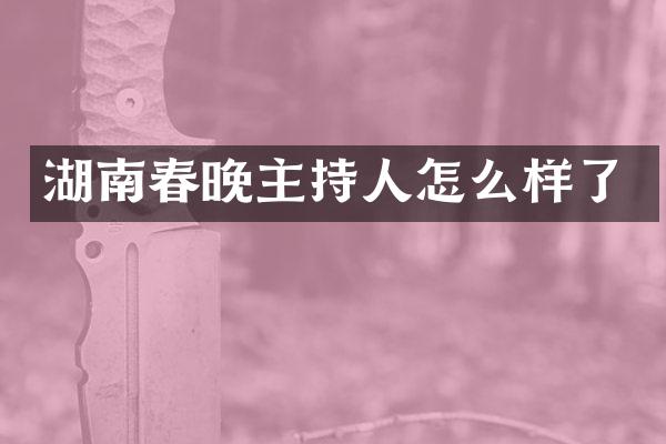 湖南主持人怎么样了