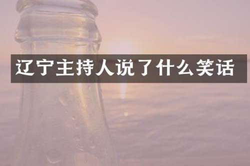 辽宁主持人说了什么笑话