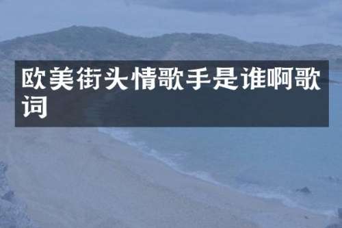 欧美街头情歌手是谁啊歌词