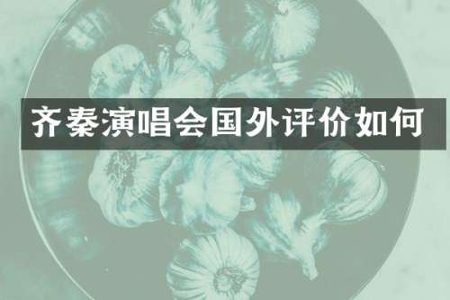齐秦演唱会国外评价如何