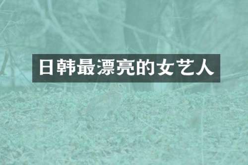 日韩最漂亮的女艺人