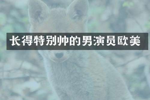 长得特别帅的男演员欧美