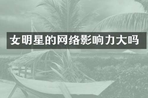 女明星的网络影响力大吗