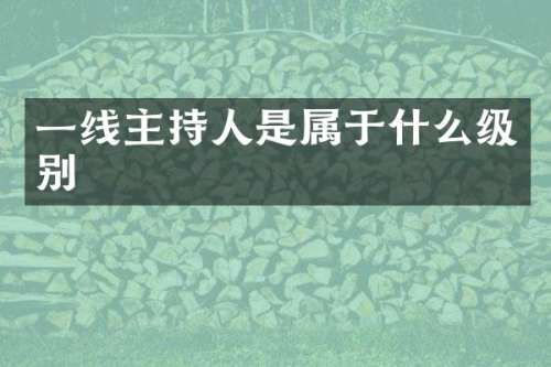一线主持人是属于什么级别