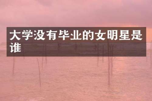 大学没有毕业的女明星是谁