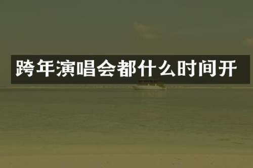 跨年演唱会都什么时间开