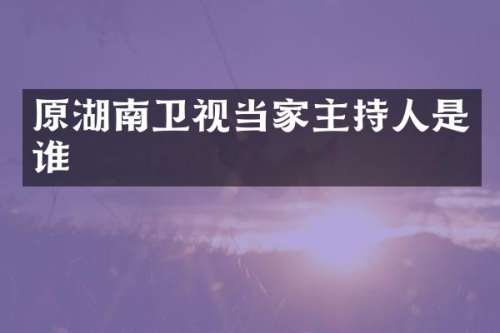 原湖南卫视当家主持人是谁