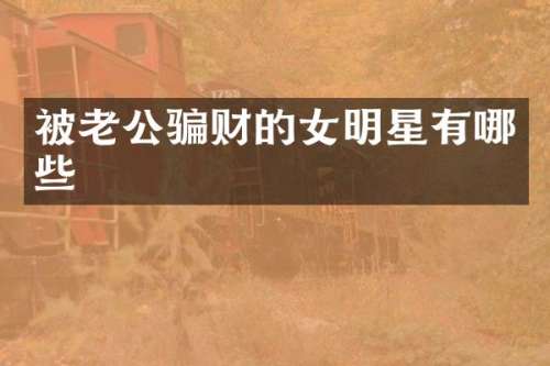 被老公骗财的女明星有哪些