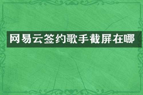 网易云签约歌手截屏在哪