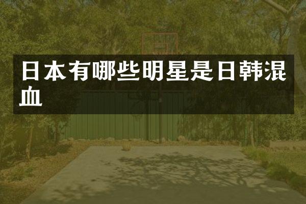 日本有哪些明星是日韩混血