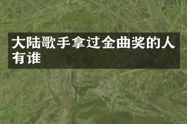 大陆歌手拿过金曲奖的人有谁