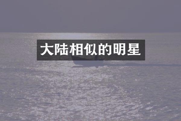 大陆相似的明星
