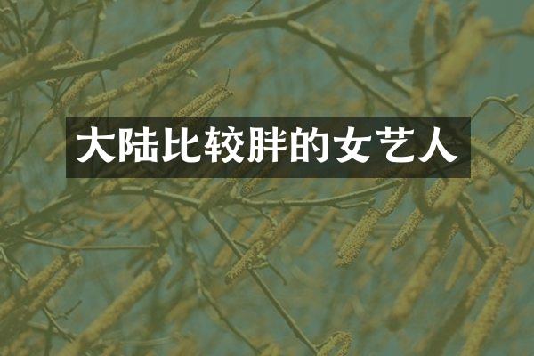 大陆比较胖的女艺人
