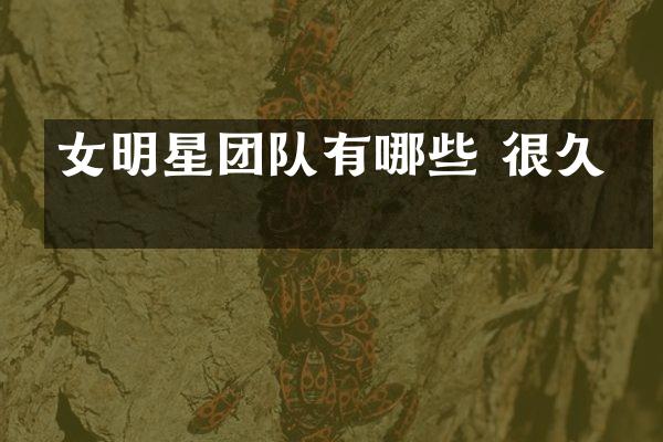 女明星团队有哪些 很久的