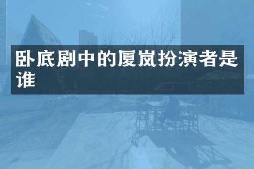 卧底剧中的厦岚扮演者是谁
