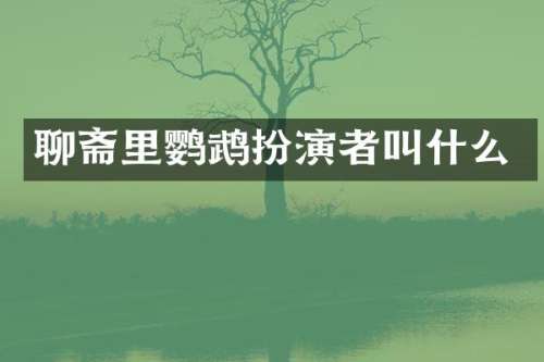聊斋里鹦鹉扮演者叫什么
