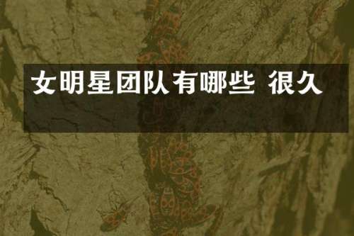 女明星团队有哪些 很久的
